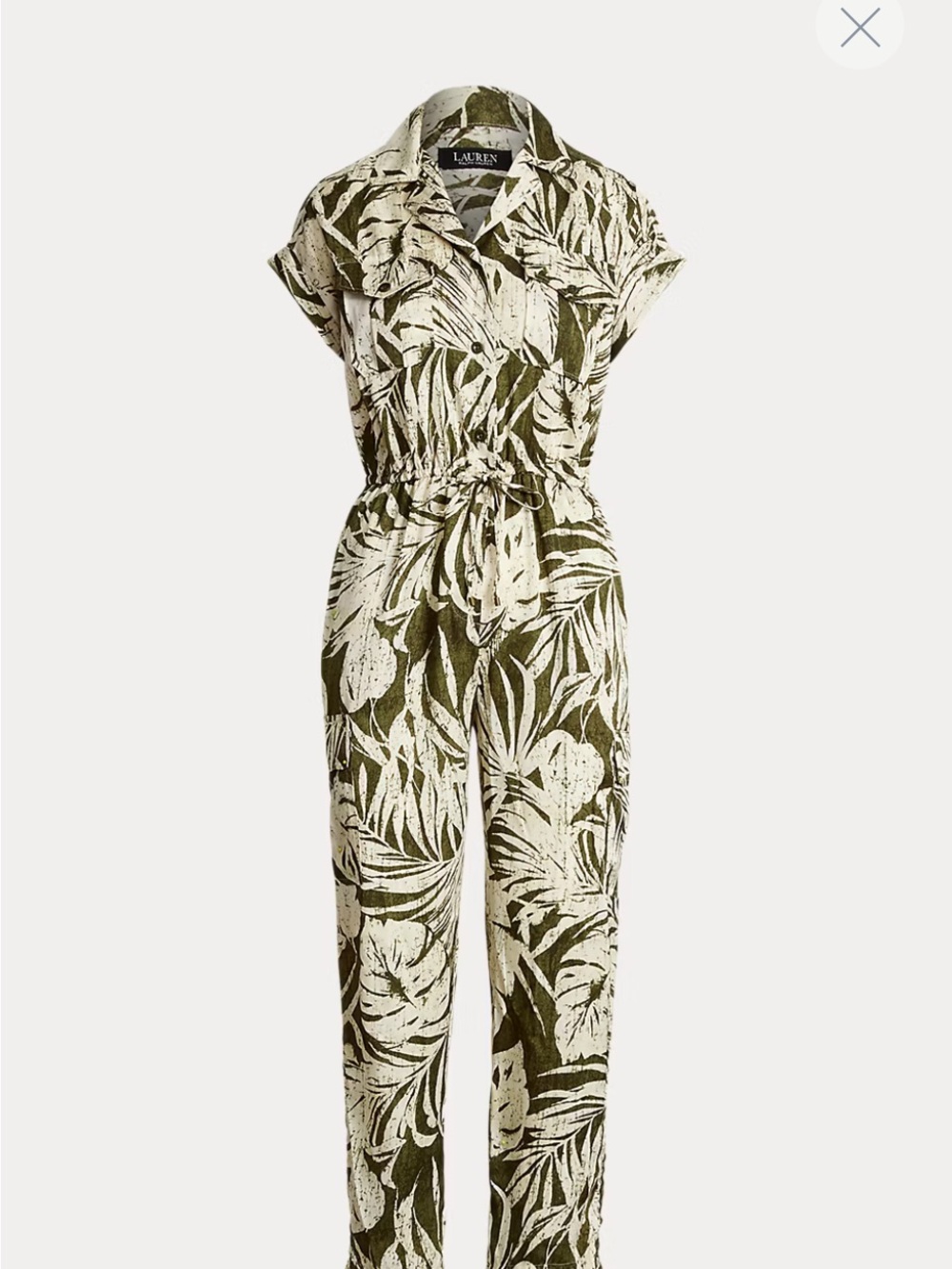 Lauren RL | NWT Palm Leaf–Print Twill Jumpsuit